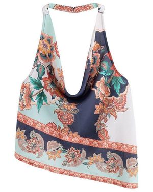 Next Neckholdertop Neckholder-Oberteil Mit Wasserfallausschnitt (1-Tlg) - Blau