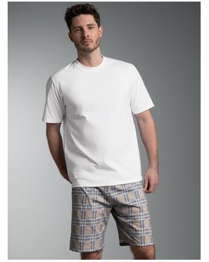 Trigema Schlafanzug Pyjama mit Karo Muster (1 tlg) - Grau