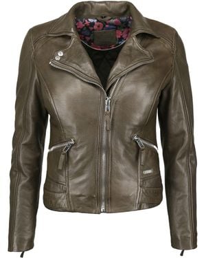 Mustang Lederjacke 31019271 - Grün