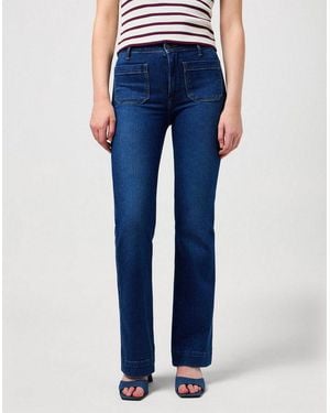 Wrangler Bootcut-Jeans Flare Im Retro-Design Mit Ausgestelltem Bein - Blau