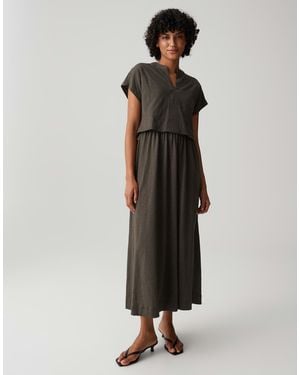 Opus Trägerkleid Werona aus weichem Jersey dezenter Struktur Mit Eingrifftaschen für praktische Alltagslooks - Grün