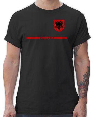 Shirtracer T-Shirt Albanien Trikot Wappen - Schwarz
