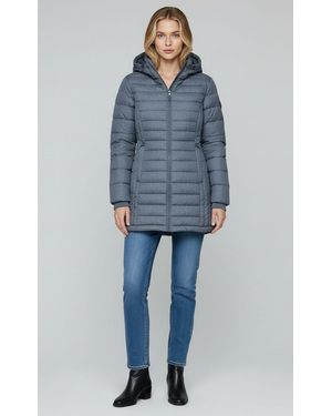 Sublevel Steppjacke Mantel mit Kapuze lange Winter Jacke Langer Parka S-5XL - Blau