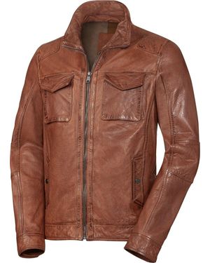 Ross & Cole Lederjacke lässiger Vintage-Effekt - Braun