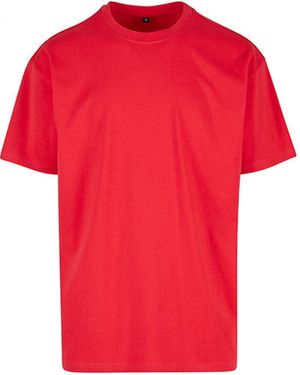 Build Your Brand Rundhalsshirt Heavy Oversize Tee - Rot