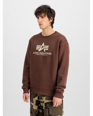 Alpha Industries Sweatshirt Basic Sweater Baumwollmischung, Regular Fit - Braun