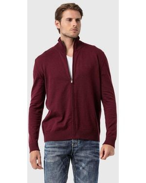 Cipo & Baxx Cardigan Pullover (1-Tlg) Im Sportlichen Look - Rot