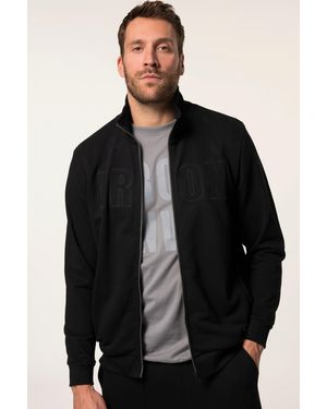 JP1880 Fleecejacke Sweatjacke Bauchfit Fitness Badges bis 7 XL - Schwarz