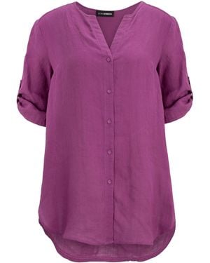 Doris Streich Klassische Bluse mit Knopfleiste - Lila