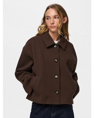 Pieces Kurzjacke Pcaya Short Coat Noos Bc Kunstfaser - Braun