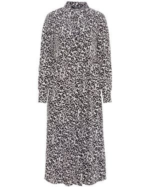 Hallhuber A-Linien-Kleid Midikleid In LenzingTM-ecoveroTM-qualität Mit Leo-print - Grau