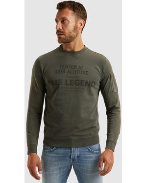 PME LEGEND Sweatshirt mit Logo Schriftzug - Grün