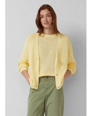 S.oliver Cardigan Strickjacke Strickjacke Aus Bändchengarn Im Relaxed Fit - Gelb