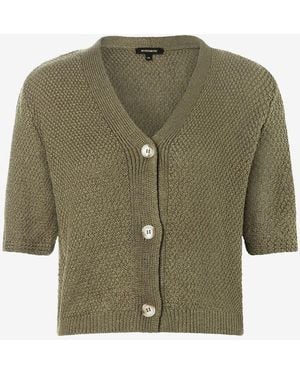 MORE&MORE &MORE Strickjacke Ajour Cardigan - Grün