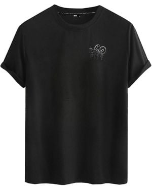 Rmk T- Shirt kurzarm Rundhals Basic Liebe mit "Love" Print aus 100% Baumwolle - Schwarz