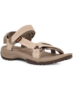 Teva Terra Fi Lite Suede Sandale Mit Klettverschluss, Gummilaufsohle, Aus Premium Velour-Leder - Schwarz