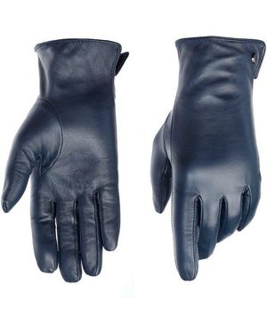 Pearlwood Lederhandschuhe Pam (1 Paar) Weiches Fleece-Innenfutter, Temperaturregulierend, Seitenschlitz - Blau