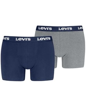 Levi's Boxershorts Levis Repeat Logo Boxer Brief 2P (2Er Pack) Ohne Eingriff, Logobund, Elastisch - Blau