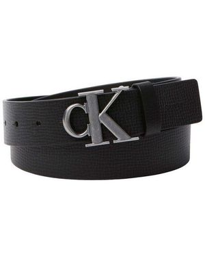 Calvin Klein Ledergürtel Ck Buckle 40Mm Fixed Größenverstellbar Mit Metallschließe - Schwarz
