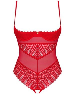 Obsessive Ingridia ouvert Body offenen Cups - Rot
