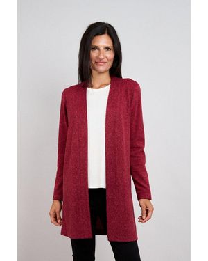 Seidel Moden Longstrickjacke Ohne Verschluss Made - Rot