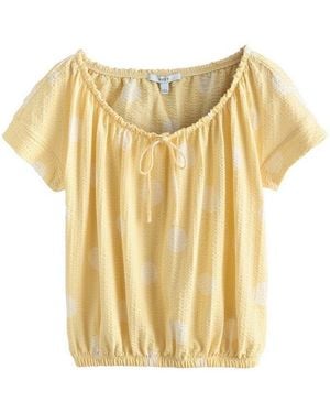 Next T-Shirt T-Shirt Mit U-Ausschnitt Und Ballonsaum (1-Tlg) - Gelb