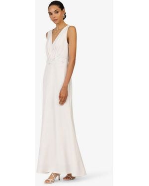 Kraimod Abendkleid Mit Wickeloptik Und Stickdetails - Weiß