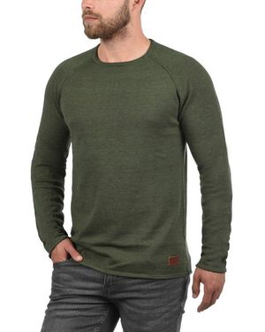 Blend Strickpullover Bhjohn Strickpullover Mit Aufgerollten Säumen - Grün
