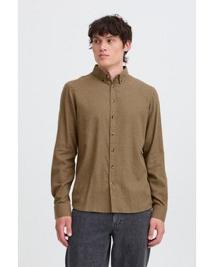 Blend Langarmhemd Bhburley Shirt Baumwolle, Regular Fit - Braun