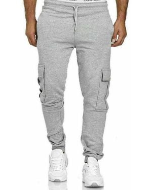 iKENNAS Cargohose Cargohose Jogginghose Sporthose Trainingshose - Grau
