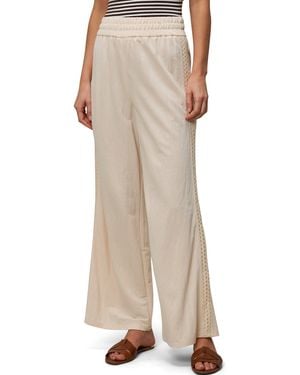 Zero Stoffhose Hose weites Bein Ajourbordüre 28 Inch Lochmuster - Natur