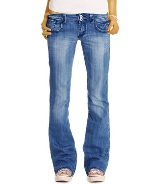 be styled Bootcut-Jeans Hüftjeans Low Waist Bootcut Jeans Hose Dunkelblau