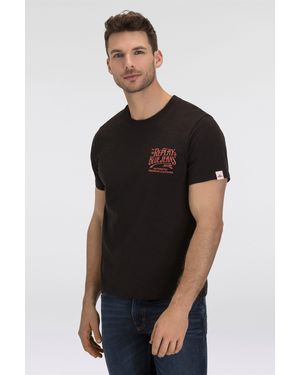 Replay T-Shirt mit Rückenprint - Schwarz