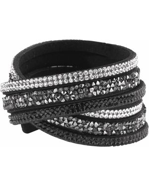 Firetti Armband Wickelarmband, mit Glasstein - Schwarz