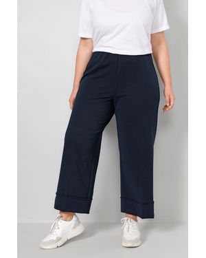 Sara Lindholm Culotte Elastikbund breiter Saumumschlag - Blau