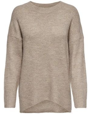 ONLY Strickpullover Damen Rundhals Strick-Pullover Onlnanjing Sweater Pulli - Braun