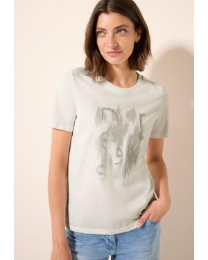 Cecil T-Shirt mit Folienprint - Natur
