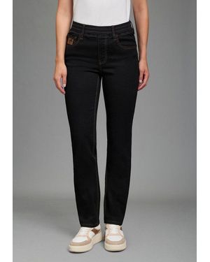 Arizona Relax-Fit-Jeans Mit Schlupfbund Mit Weitem Beinverlauf - Schwarz