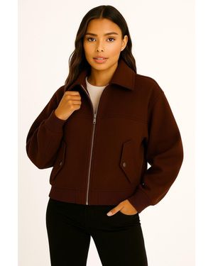 Worldclassca Bomberjacke Bomberjacke Trench Kragen Oversize Übergangsjacke Blouson Neue Kollektion - Braun