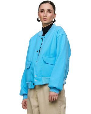 Worldclassca Bomberjacke Trench Jacke Übergangsjacke College Blouson - Blau