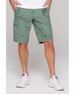 Camp David Cargoshorts aus Baumwolle - Grün