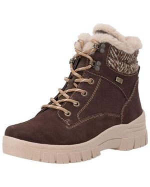 Remonte Stiefelette Veloursleder Schnürstiefelette - Braun