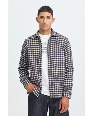 Blend Langarmhemd Bhcalli Shirt Baumwolle, Regular Fit - Grau