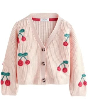 Next Strickjacke mit V-Ausschnitt (1-tlg) - Pink