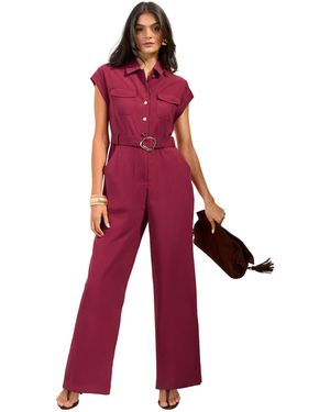 Friends Like These Utility-Jumpsuit, Kurzgröße (2-tlg) - Rot