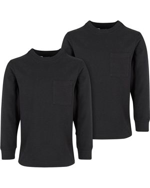 Urban Classics Longshirt Boys Heavy Oversized Pocket Longsleeve 2-Pack - Schwarz
