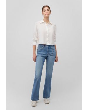 Mavi Langarmbluse SHIRT Cropped Bluse - Blau