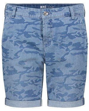 M·a·c Stretch-Jeans BERMUDA light blue camouflage las 2788-90-0336 - Blau