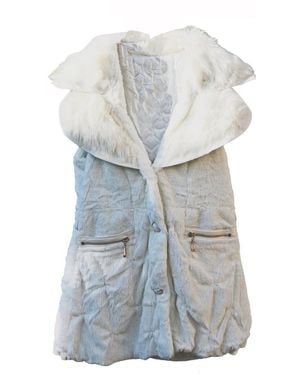 Charis Moda Fellimitatweste Weste in weicher Kunstfellausführung - Blau