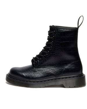 Dr. Martens 1460 Croc Emboss Ankleboots - Schwarz